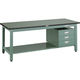 トラスコ中山 TRUSCO 中荷重作業台(800kg)GW型 1800X750XH740 3段引出付 グリーン色 GWR-1875D3 1台（直送品）