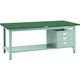 トラスコ中山 TRUSCO 中荷重作業台(800kg)GW型 1800X900XH740 3段引出付 グリーン色 GWR-1890D3 1台（直送品）