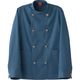 セブンユニフォーム コックコート・男女兼用・長袖 ブルー 3L QA7365-5 1着（直送品）