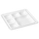 陶雅 ランチプレート (ABS)耐熱30cm角渕付1/5点プレート 白クリヤー汚染防止加工 [2個入] tga-8118-009（直送品）