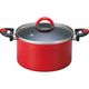 【アウトレット】ベストコ IH 両手鍋 深型 シチューポット 22cm レッド ブラック ND-3168 パスト ヴォーナ 1個