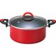 ベストコ IH 両手鍋 深型 ハイキャセロール 24cm レッド ブラック ND-3169 パスト ヴォーナ 4975970258415 1個