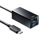 サンワサプライ USB Type-Cハブ付き ギガビットLANアダプタ USB-3TCH33BK 1個