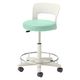 マツヨシ ナースチェア(ハイタイプ)背付・リング付25256501ミントグリーン MY-N3265R(セツキ・リングツキ) 1台（直送品）