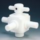 フロンケミカル フッ素樹脂(PTFE)三方バルブ枝タイプ 6φ NR0029-001 1個 734-4988（直送品）