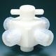 フロンケミカル フッ素樹脂(PTFE)四方バルブ接続タイプ 8φ NR0032-002 1個 734-5071（直送品）