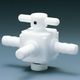 フロンケミカル フッ素樹脂(PTFE) 三方バルブホース口タイプ 8パイ NR1401-002 1個 735-3499（直送品）