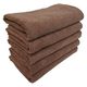 小野商事 フェイスタオル サロン用スレン染め ブラウン 240匁 ショートパイル 34×85cm AG1640 1袋(5枚)