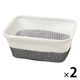 ニットメッシュバスケット（角） ブラック 1セット（1個×2） LAKOLE/ラコレ