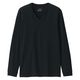 【メンズ】無印良品 紳士 あったか綿 厚手 Vネック長袖Tシャツ 紳士S 黒 良品計画