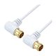 ホーリック 極細アンテナケーブル 1m ホワイト 両側L字差込式コネクタ AC10-778WW 1本 68-4132-84（直送品）