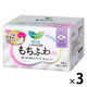 【生理用品】 ナプキン 特に多い昼用25cm 羽つき ロリエ しあわせ素肌 もちふわfit 1セット（1パック（14個入）×3）花王