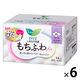 【生理用品】 ナプキン 特に多い昼用25cm 羽つき ロリエ しあわせ素肌 もちふわfit 1セット（1パック（14個入）×6）花王