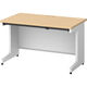 プラス スチールOAデスク フラットライン＋(プラス) 平机 引出付 メープル天板/ホワイト脚 幅1200×奥行700×高さ720ｍｍ 1台(2梱包)