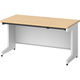 プラス スチールOAデスク フラットライン＋(プラス) 平机 引出付 メープル天板/ホワイト脚 幅1400×奥行700×高さ720ｍｍ 1台(2梱包)