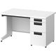プラス スチールOAデスク フラットライン＋(プラス) 片袖机 ホワイト天板/ホワイト脚 幅1200×奥行700×高さ720ｍｍ 1台(2梱包)