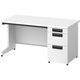 プラス スチールOAデスク フラットライン＋(プラス) 片袖机 ホワイト天板/ホワイト脚 幅1400×奥行700×高さ720ｍｍ 1台(2梱包)