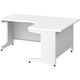 プラス スチールOAデスク フラットライン＋(プラス) L型デスク右 ホワイト天板/ホワイト脚 幅1600×奥行700×高さ720ｍｍ 1台(3梱包)（取寄品）