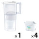 【お得セット】 ブリタ（BRITA）ポット型 浄水器 リクエリ マクストラプロ カートリッジ 4個付き