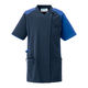 KAZEN スクラブジャケット半袖(男女兼用)ネイビー×ロイヤルブルー 3L KZN713-28 1枚　スクラブ（直送品）
