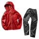 【レインウェア】Makku レインスーツ 上下セット 合羽（カッパ） レッド M AS-5110 1着