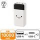 モバイルバッテリー 大容量 残量表示 USB-C/A 30W 10000mAh DE-C51L-10000WF エレコム 1個