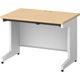 プラス スチールOAデスク フラットライン＋(プラス) 平机 引出付 メープル天板/ホワイト脚 幅1000×奥行700×高さ720ｍｍ 1台