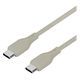 オウルテック 編み込みシリコンケーブル Type-CtoC ミストグレー OWL-CBSRCC15-MGY 1個