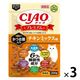 いなば CIAO チャオ プレミアム かつお節入り チキンミックス味 総合栄養食 国産 200g 3袋 キャットフード