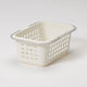 【均一価格】  ミニ ハンドル付バスケット ホワイト　幅16.7×奥行25×高さ9.9cm １セット（２個） オリジナル