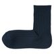 【メンズ】無印良品 紳士 足なり直角 リブ編み 厚手ショート丈靴下 25～27cm ネイビー 良品計画
