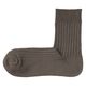 【メンズ】無印良品 紳士 足なり直角 リブ編み 厚手ショート丈靴下 25～27cm カーキベージュ 良品計画