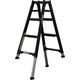 アルインコ 伸縮脚立(ステップ幅広) ブラックカラー 120cm 最大使用質量100kg PRW120BK 1台 651-0422（直送品）