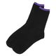 メンズ ジャストリブラインソックス ブラック（ライン：パープル） 25～27cm LAKOLE/ラコレ