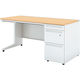【組立設置込】プラス US-1S 片袖机 幅1500×奥行700×高さ720mm WM×ホワイト UR-157DL-3 WM/W4 1台（直送品）