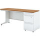 【組立設置込】プラス US-1S 片袖机 幅1600×奥行600×高さ720mm ミディアム×ホワイト UR-166A-3 T2/W4 1台（直送品）