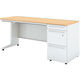 【組立設置込】プラス US-1S 片袖机 幅1600×奥行600×高さ720mm Wメープル×ホワイト UR-166A-3 WM/W4 1台（直送品）