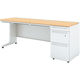 【組立設置込】プラス US-1S 片袖机 幅1800×奥行600×高さ720mm Wメープル×ホワイト UR-186D-3 WM/W4 1台（直送品）