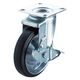 ユーエイ プレート式自在キャスターゴム車輪径150mm ストッパー付き Jタイプ WJ2-150S 1個