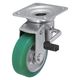 シシクSISIKUアドクライス スタンダードプレスキャスター ウレタン車輪 自在ストッパー付 100径 UWJB-100 1個