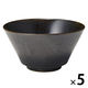 無印良品 美濃焼 丼 黒釉 約直径15.8cm 1セット（1個×5） 良品計画