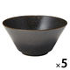 無印良品 美濃焼 麺鉢 黒釉 約直径18.8cm 1セット（1個×5） 良品計画