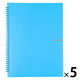 プラス イトオシ ツインリング型ファイル A4 1ポケットタイプ スカイブルー 91817 1セット（1冊×5）