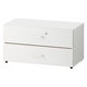 【セール】アスプルンド 木製ユニットキャビネット 浅型2段引出し ホワイト 幅800×奥行415×高さ420mm 1台（取寄品）