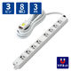 延長コード 電源タップ ハーネスプラグ 3m 3ピン 8個口 マグネット 抜け止め T-WHRM3830LG/RS エレコム 1個