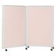 マツヨシキャスター付スクリーン(2連) W1800×D430×H1500mm　ピンク MY-N3584 1台 松吉医科器械（直送品）