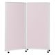 マツヨシキャスター付スクリーン(2連) W1800×D430×H1800mm　ピンク MY-N3585 1台 松吉医科器械（直送品）