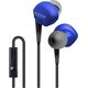 エレコム ステレオヘッドホン(マイク付)/耳栓タイプ/φ3.5/10.0mmドライバ/Grand Bass/GB10/ブルー EHP-GB10MXBU 1個
