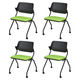 アール・エフ・ヤマカワ SYネスティングチェア 肘無し ファブリック リーフグリーン RFC-SYBFLG 1箱（4脚入） 幅609mm キャスター付き