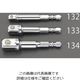エスコ 1/4”DRx1/4”HEX/65mm ソケットアダプター EA618AX-132 1セット(15本)（直送品）